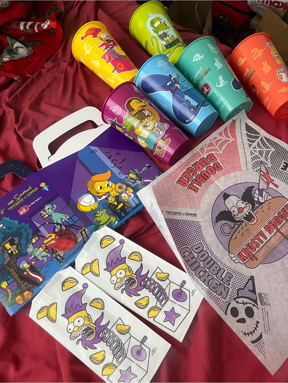 The Simpsons ❌ Jack in the Box Collaboration Treehouse Of Horror Full Set 6 Cup